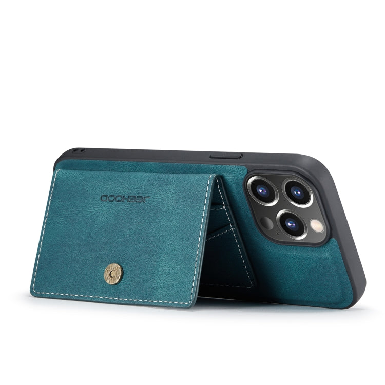 For iPhone 14 Pro JEEHOOD Retro Magnetic Detachable Leather Phone Case(Blue) - HoMEdemic™ 