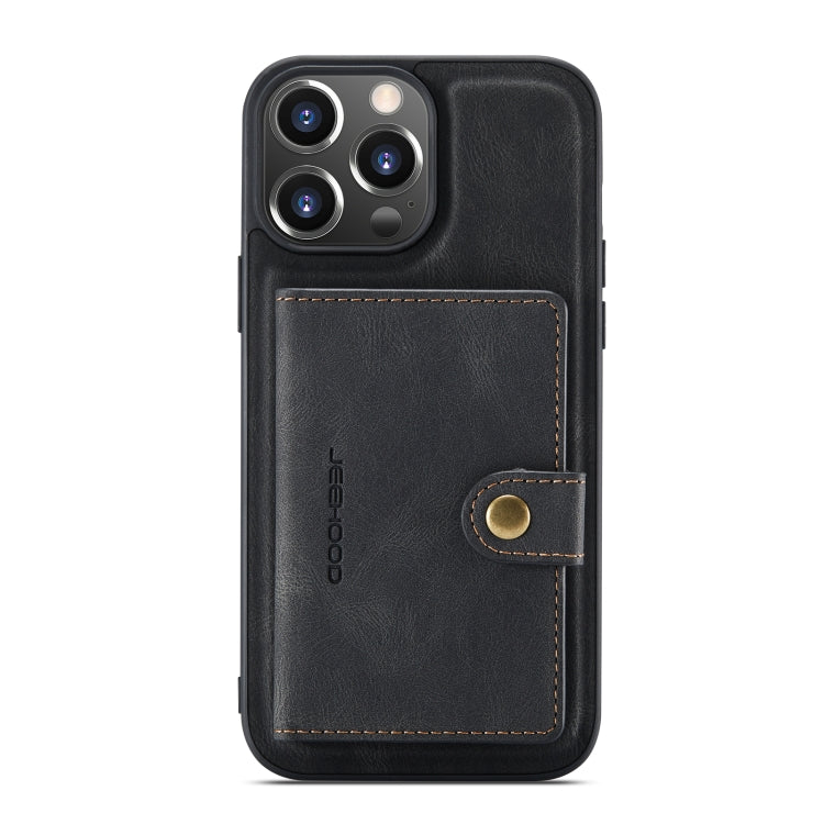 For iPhone 14 Pro JEEHOOD Retro Magnetic Detachable Leather Phone Case(Black) - HoMEdemic™ 