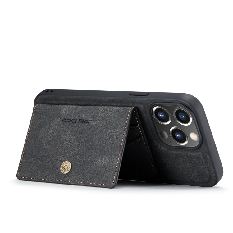 For iPhone 14 Pro JEEHOOD Retro Magnetic Detachable Leather Phone Case(Black) - HoMEdemic™ 