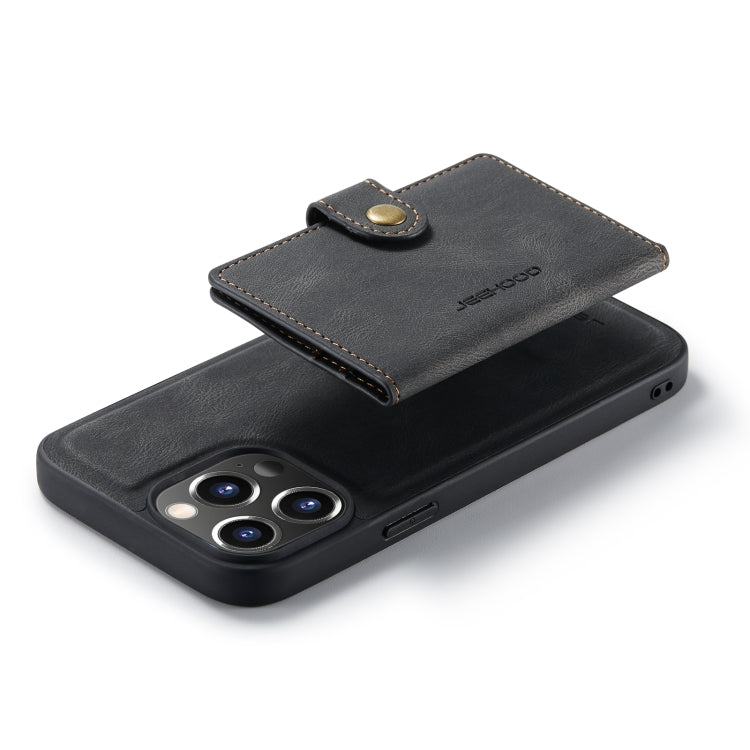 For iPhone 14 Pro JEEHOOD Retro Magnetic Detachable Leather Phone Case(Black) - HoMEdemic™ 