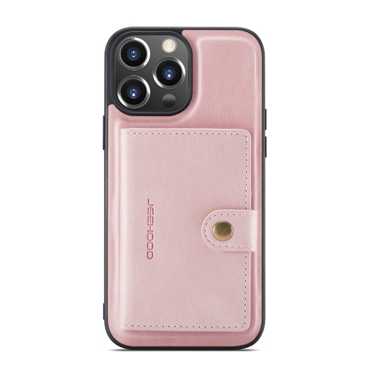 For iPhone 14 Pro JEEHOOD Retro Magnetic Detachable Leather Phone Case(Pink) - HoMEdemic™ 
