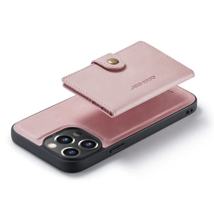 For iPhone 14 Pro JEEHOOD Retro Magnetic Detachable Leather Phone Case(Pink) - HoMEdemic™ 