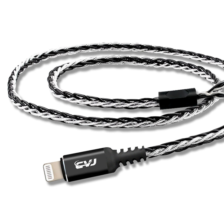 CVJ-CVM 1.2m 8 Core TC Silver Plated MMCX HIFI Earphone Update Cable, Style:With Mic - HoMEdemic™ 