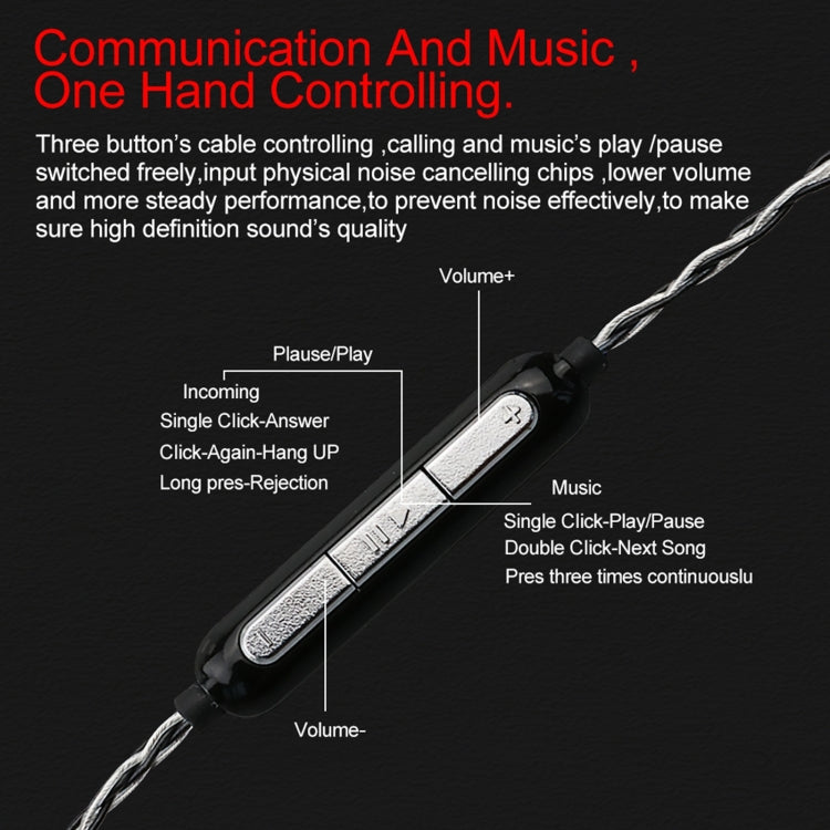 CVJ-CVM 1.2m 8 Core TC Silver Plated MMCX HIFI Earphone Update Cable, Style:With Mic - HoMEdemic™ 