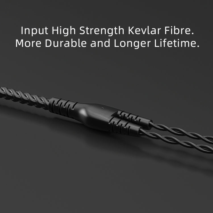 CVJ V2 1.25m Oxygen-free Copper Original 3.5mm Elbow Earphone Cable, Style:0.75mm No Mic(Black) - HoMEdemic™ 