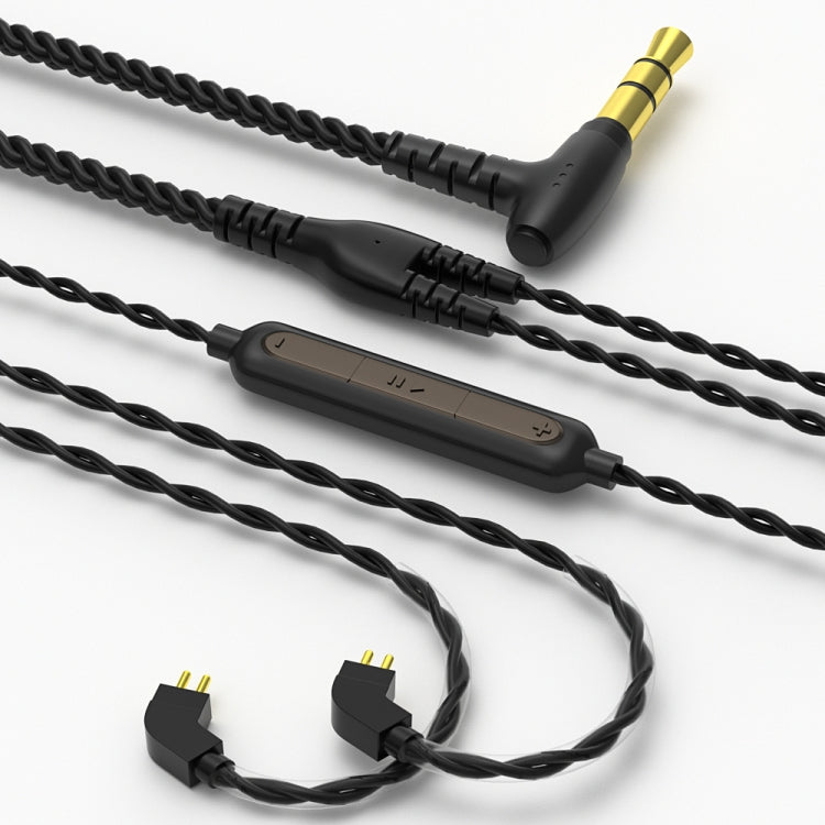 CVJ V2 1.25m Oxygen-free Copper Original 3.5mm Elbow Earphone Cable, Style:0.78mm with Mic(Black) - HoMEdemic™ 