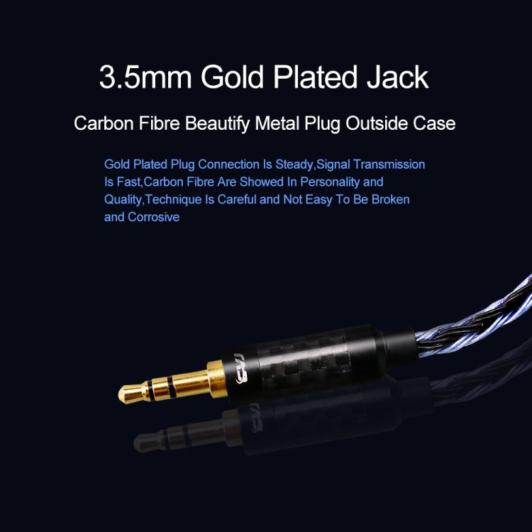 CVJ V3 1.2m 16 Cores Silver-plated 3.5mm Earphone Cable, Style:0.75mm(Black-Blue) - HoMEdemic™ 