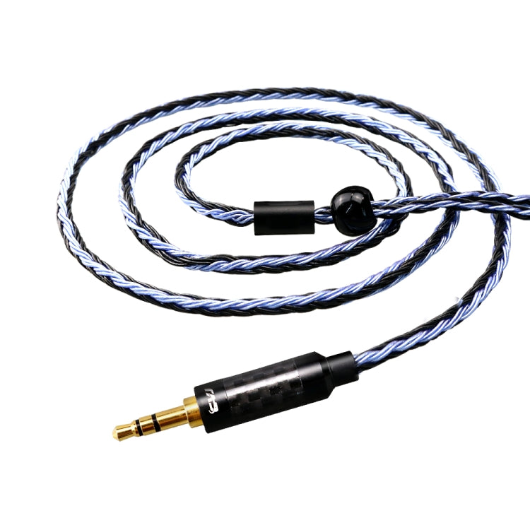 CVJ V3 1.2m 16 Cores Silver-plated 3.5mm Earphone Cable, Style:0.78mm(Black-Blue) - HoMEdemic™ 