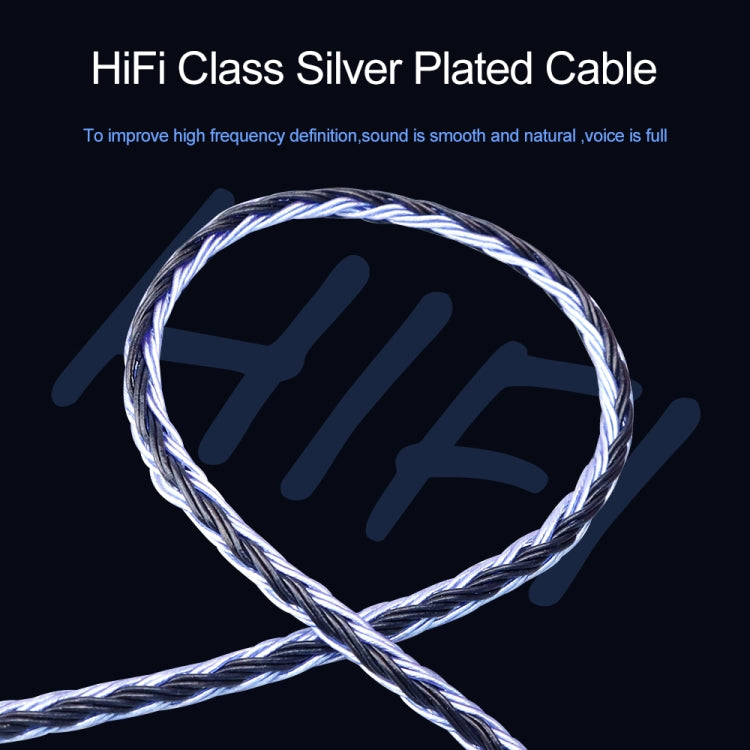 CVJ V3 1.2m 16 Cores Silver-plated 3.5mm Earphone Cable, Style:0.78mm(Silver) - HoMEdemic™ 