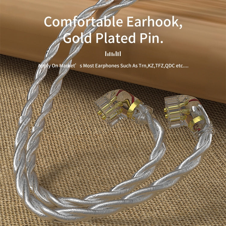 CVJ V7 1.25m 4-Cores Silver-plated 3.5mm Elbow Earphone Cable, Model:0.75mm No Mic(Silver) - HoMEdemic™ 