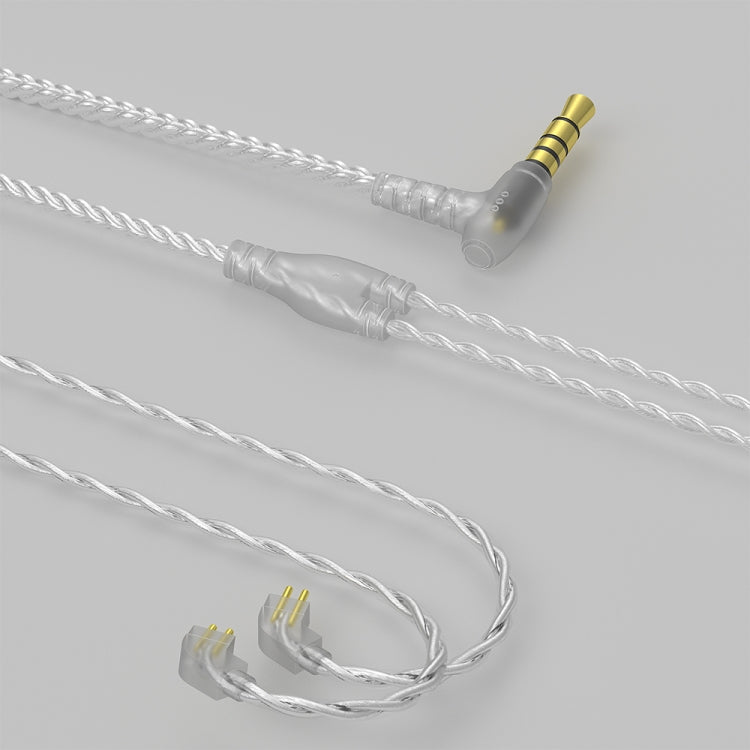 CVJ V7 1.25m 4-Cores Silver-plated 3.5mm Elbow Earphone Cable, Model:0.78mm No Mic(Silver) - HoMEdemic™ 