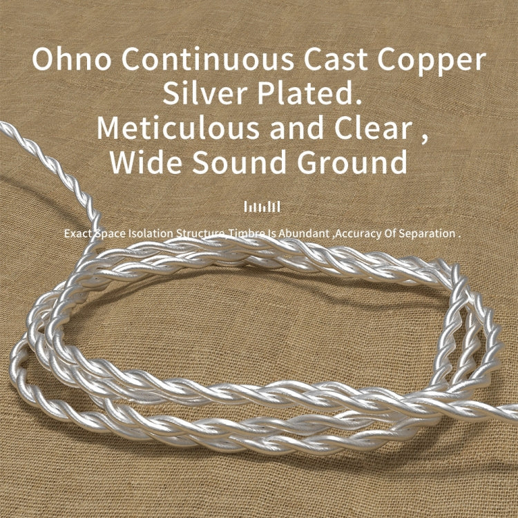 CVJ V7 1.25m 4-Cores Silver-plated 3.5mm Elbow Earphone Cable, Model:0.78mm No Mic(Silver) - HoMEdemic™ 