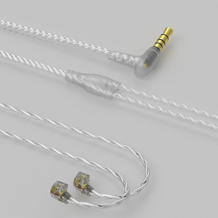 CVJ V7 1.25m 4-Cores Silver-plated 3.5mm Elbow Earphone Cable, Model:2 Pin No Mic(Silver) - HoMEdemic™ 
