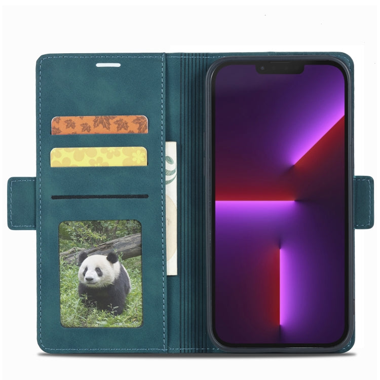 For iPhone 14 Forwenw Dual-side Buckle Leather Phone Case (Dark Cyan) - HoMEdemic™ 