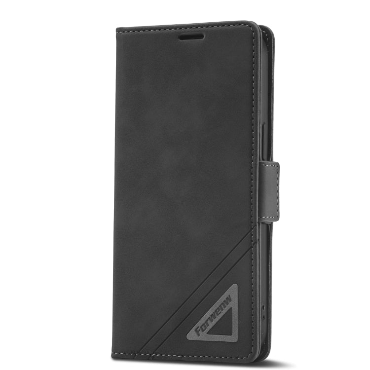 For iPhone 14 Pro Max Forwenw Dual-side Buckle Leather Phone Case (Black) - HoMEdemic™ 