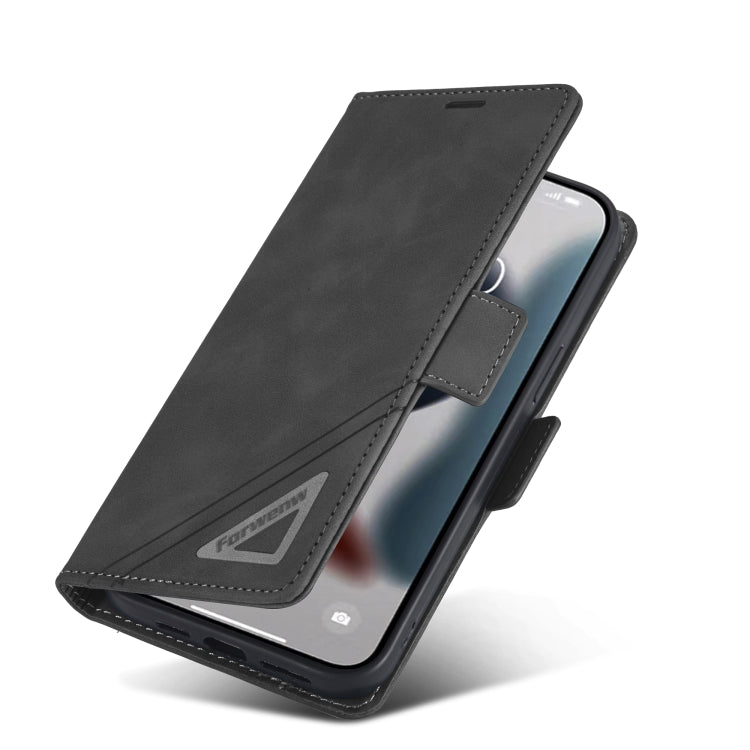 For iPhone 14 Pro Max Forwenw Dual-side Buckle Leather Phone Case (Black) - HoMEdemic™ 