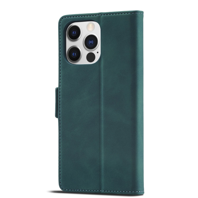 For iPhone 14 Pro Max Forwenw Dual-side Buckle Leather Phone Case (Dark Cyan) - HoMEdemic™ 