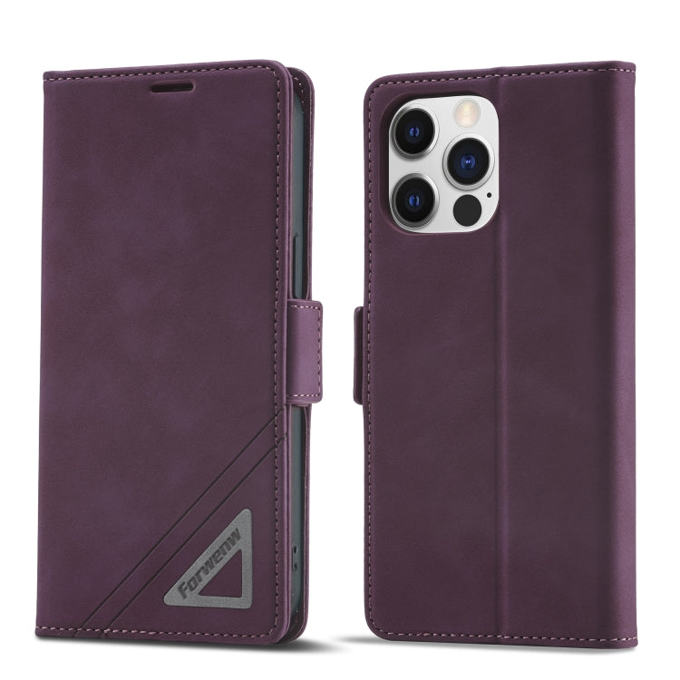 For iPhone 14 Pro Max Forwenw Dual-side Buckle Leather Phone Case (Wine Red) - HoMEdemic™ 