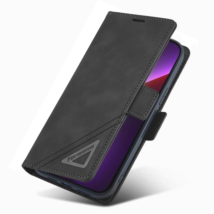 For iPhone 13 Forwenw Dual-side Buckle Leather Phone Case(Black) - HoMEdemic™ 