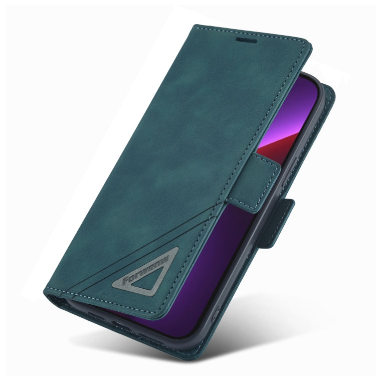 For iPhone 13 Forwenw Dual-side Buckle Leather Phone Case(Dark Cyan) - HoMEdemic™ 