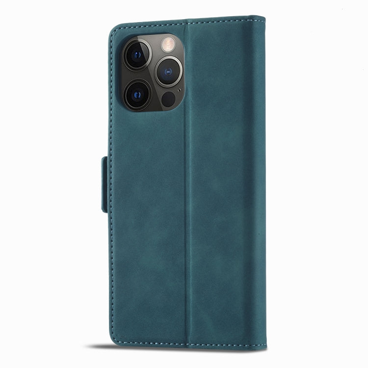 For iPhone 13 Pro Max Forwenw Dual-side Buckle Leather Phone Case (Dark Cyan) - HoMEdemic™ 