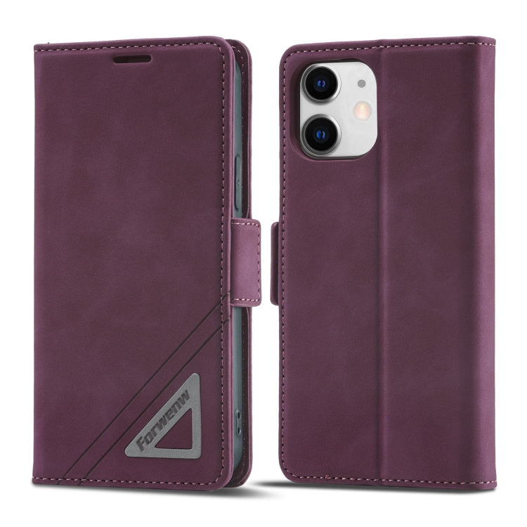 For iPhone 12 mini Forwenw Dual-side Buckle Leather Phone Case (Wine Red) - HoMEdemic™ 
