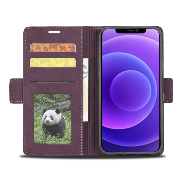 For iPhone 12 mini Forwenw Dual-side Buckle Leather Phone Case (Wine Red) - HoMEdemic™ 