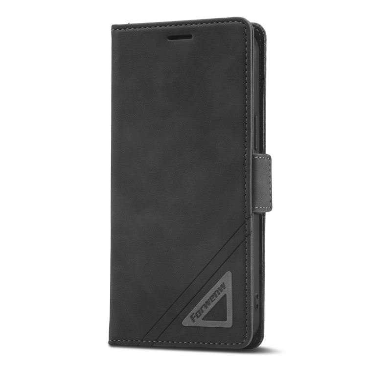 For iPhone 12 Pro Max Forwenw Dual-side Buckle Leather Phone Case(Black) - HoMEdemic™ 