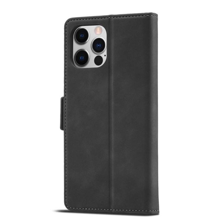 For iPhone 12 Pro Max Forwenw Dual-side Buckle Leather Phone Case(Black) - HoMEdemic™ 