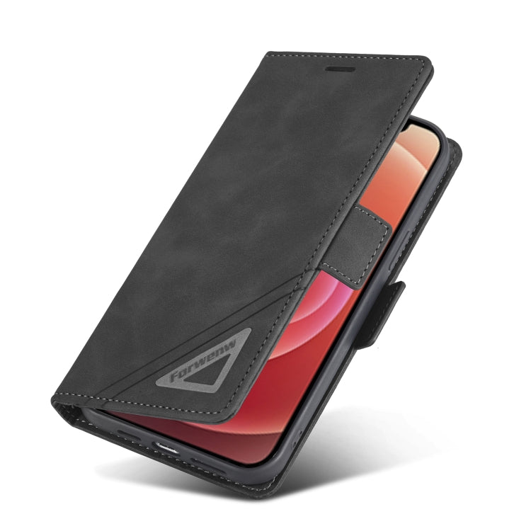 For iPhone 12 Pro Max Forwenw Dual-side Buckle Leather Phone Case(Black) - HoMEdemic™ 