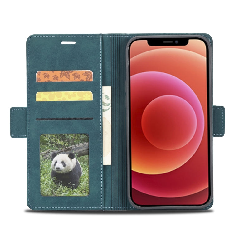 For iPhone 12 Pro Max Forwenw Dual-side Buckle Leather Phone Case(Dark Cyan) - HoMEdemic™ 