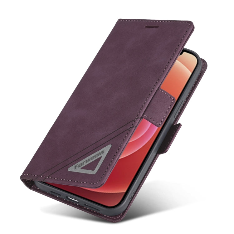 For iPhone 12 Pro Max Forwenw Dual-side Buckle Leather Phone Case(Wine Red) - HoMEdemic™ 
