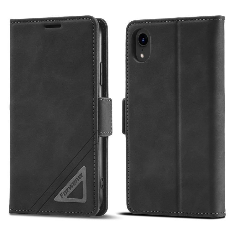 For iPhone XR Forwenw Dual-side Buckle Leather Phone Case(Black) - HoMEdemic™ 