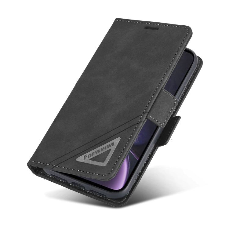 For iPhone XR Forwenw Dual-side Buckle Leather Phone Case(Black) - HoMEdemic™ 