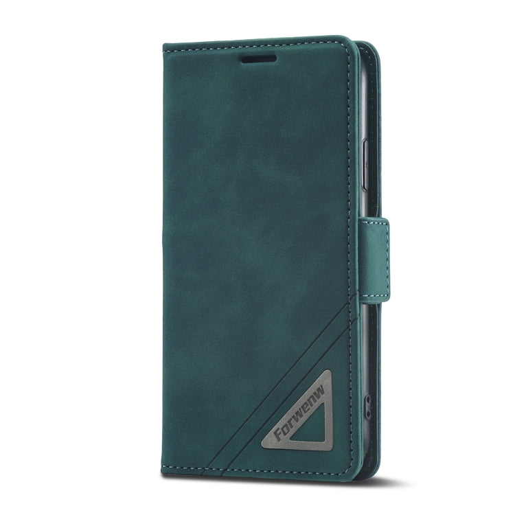 For iPhone XR Forwenw Dual-side Buckle Leather Phone Case(Dark Cyan) - HoMEdemic™ 