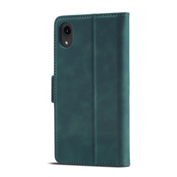 For iPhone XR Forwenw Dual-side Buckle Leather Phone Case(Dark Cyan) - HoMEdemic™ 