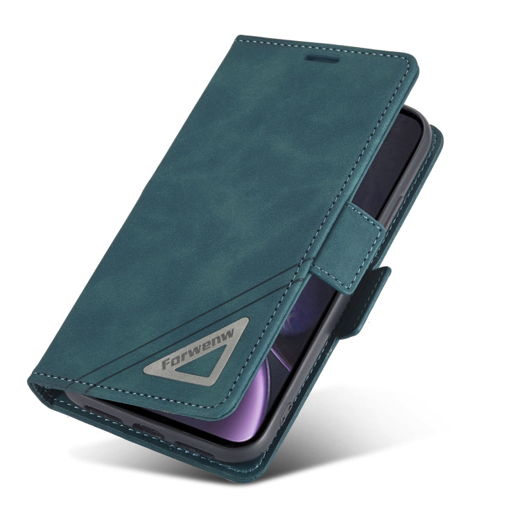 For iPhone XR Forwenw Dual-side Buckle Leather Phone Case(Dark Cyan) - HoMEdemic™ 