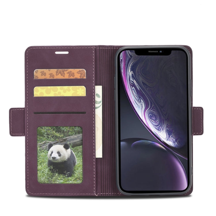 For iPhone XR Forwenw Dual-side Buckle Leather Phone Case(Wine Red) - HoMEdemic™ 