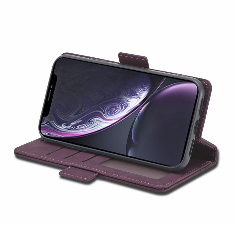 For iPhone XR Forwenw Dual-side Buckle Leather Phone Case(Wine Red) - HoMEdemic™ 