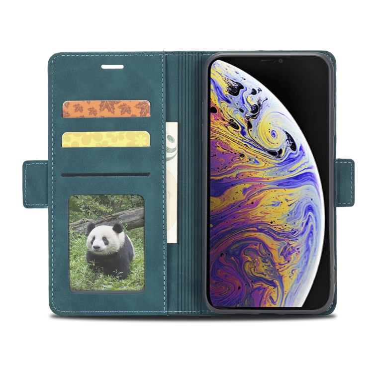 For iPhone XS Max Forwenw Dual-side Buckle Leather Phone Case(Dark Cyan) - HoMEdemic™ 