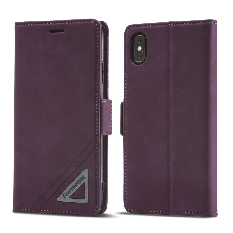 For iPhone XS Max Forwenw Dual-side Buckle Leather Phone Case(Wine Red) - HoMEdemic™ 