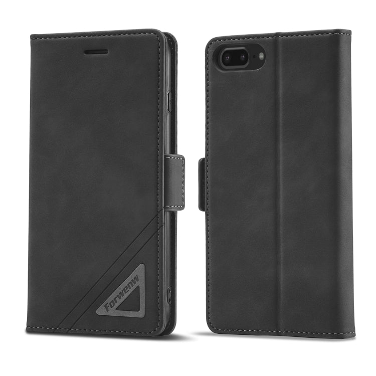 For iPhone SE 2022 / SE 2020 / 8 / 7 Forwenw Dual-side Buckle Leather Phone Case(Black) - HoMEdemic™ 