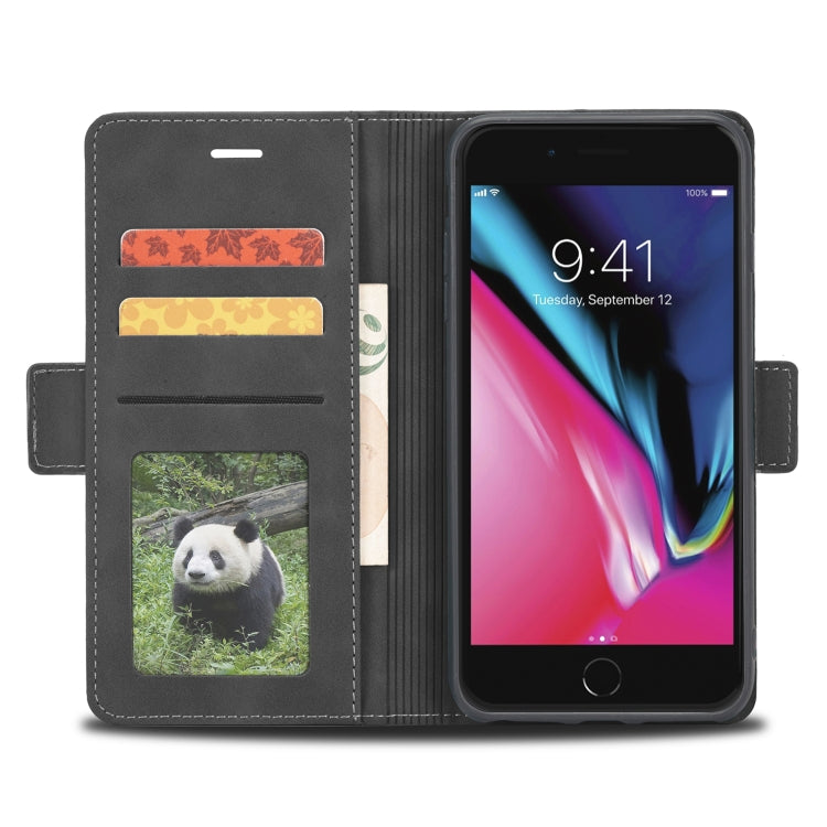 For iPhone SE 2022 / SE 2020 / 8 / 7 Forwenw Dual-side Buckle Leather Phone Case(Black) - HoMEdemic™ 