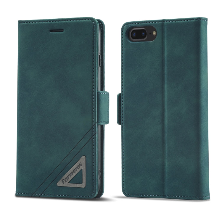 Forwenw Dual-side Buckle Leather Phone Case For iPhone 7 Plus / 8 Plus(Dark Cyan) - HoMEdemic™ 