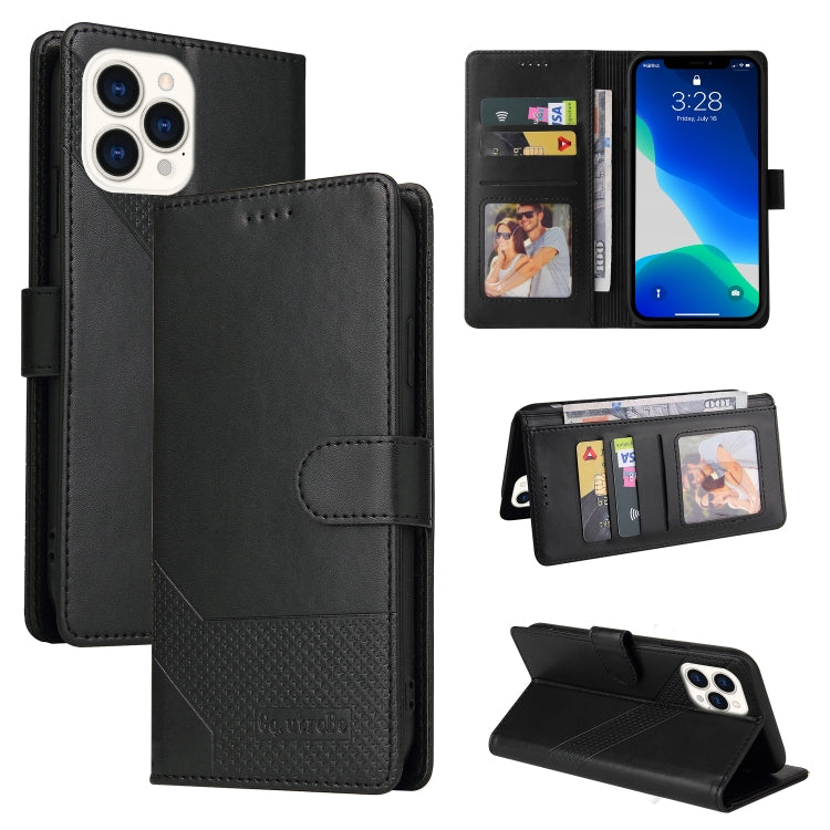 For iPhone 13 Pro GQUTROBE Skin Feel Magnetic Leather Phone Case (Black) - HoMEdemic™ 