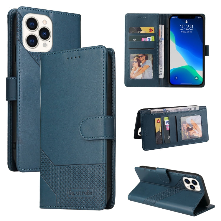 For iPhone 13 Pro GQUTROBE Skin Feel Magnetic Leather Phone Case (Blue) - HoMEdemic™ 
