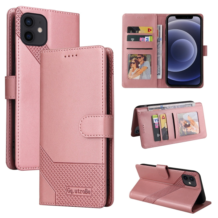 GQUTROBE Skin Feel Magnetic Leather Phone Case For iPhone 12 mini(Rose Gold) - HoMEdemic™ 