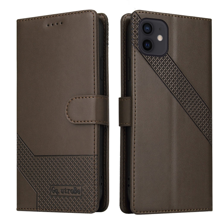 GQUTROBE Skin Feel Magnetic Leather Phone Case For iPhone 12 mini(Brown) - HoMEdemic™ 