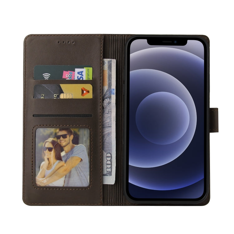 GQUTROBE Skin Feel Magnetic Leather Phone Case For iPhone 12 mini(Brown) - HoMEdemic™ 