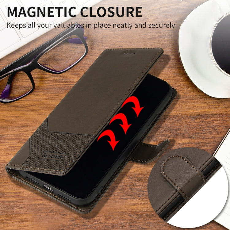 GQUTROBE Skin Feel Magnetic Leather Phone Case For iPhone 12 mini(Brown) - HoMEdemic™ 